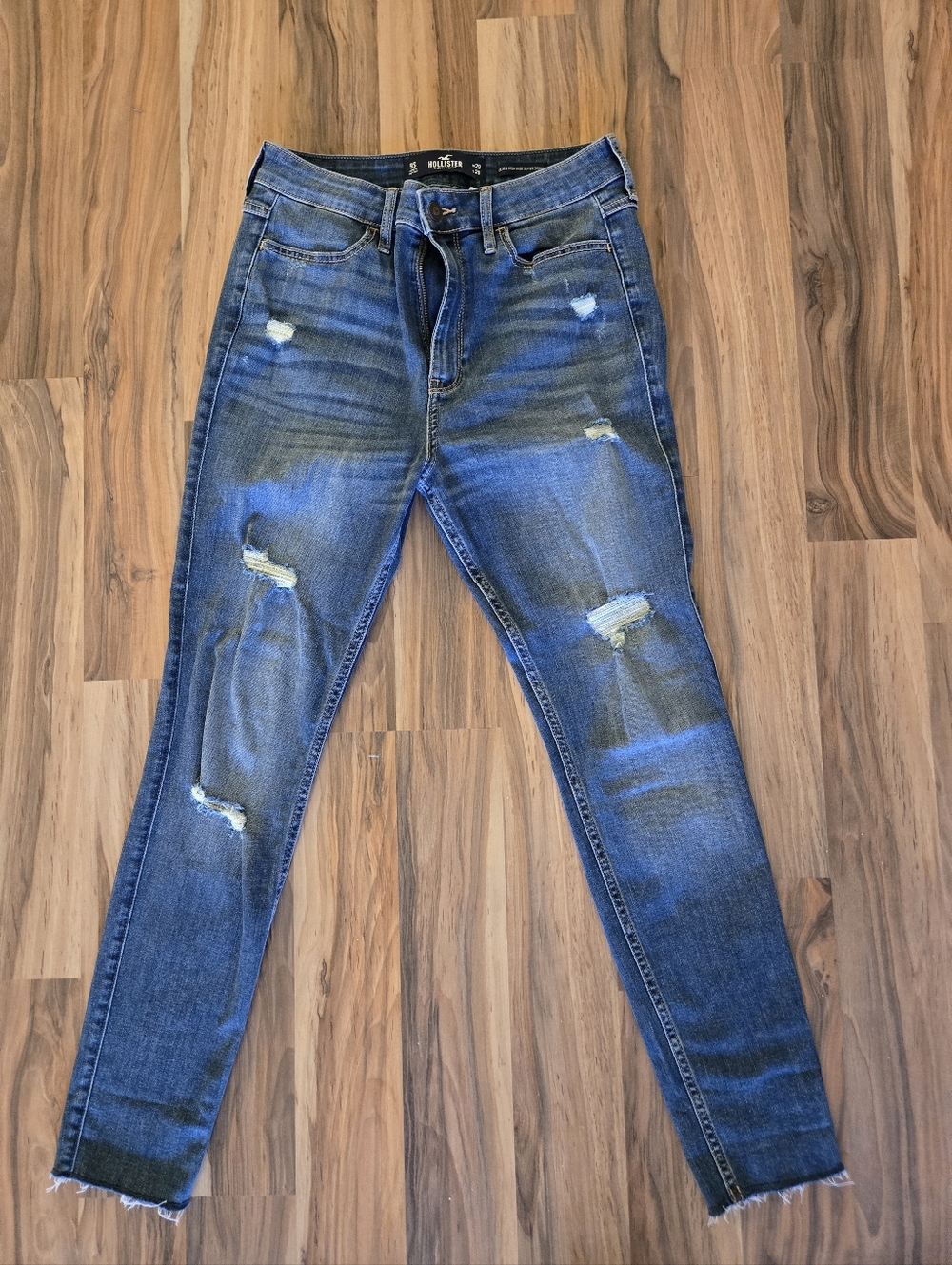 Hollister Ultra High Rise Super Skinny Distressed Jeans Size 9R